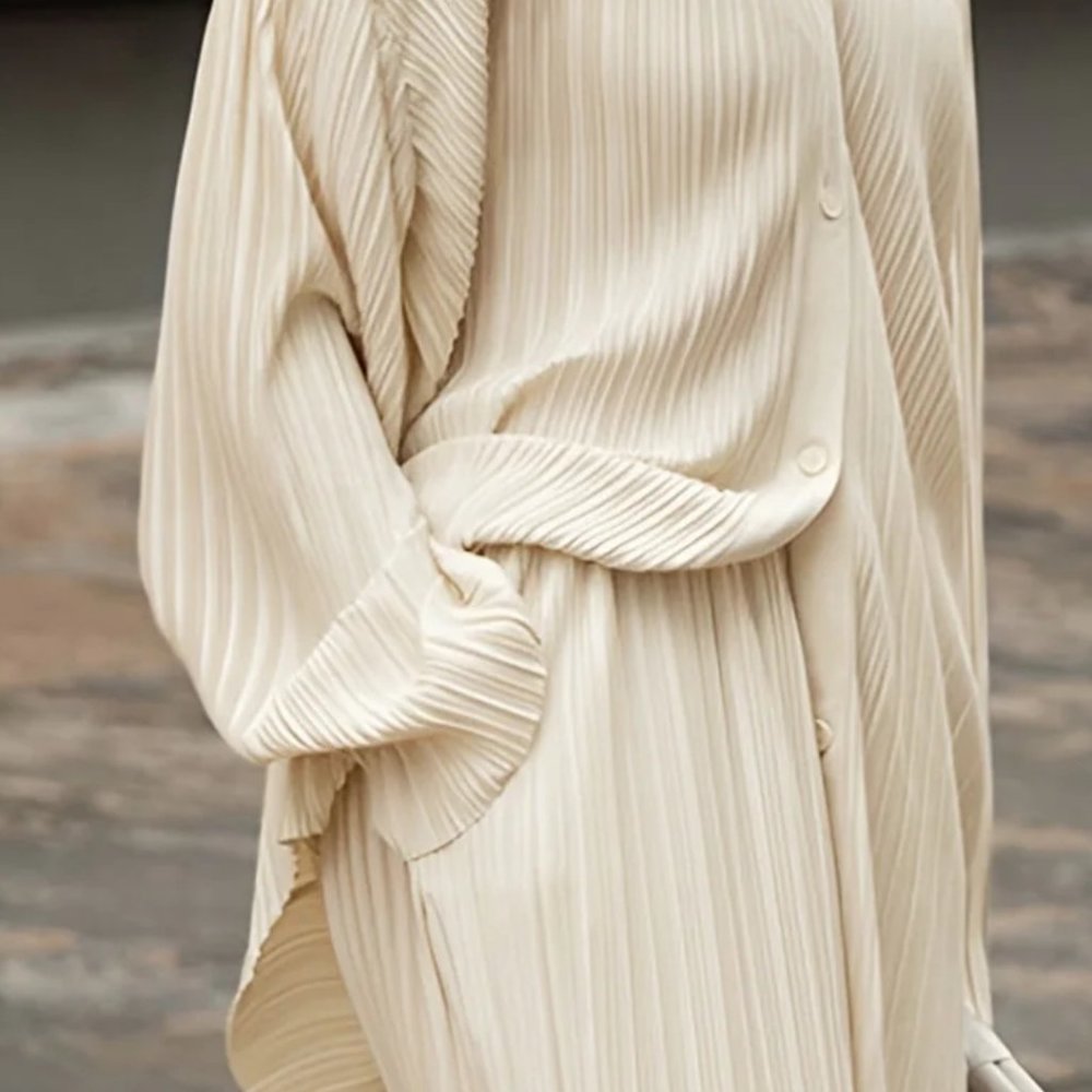 COMMENSE Oversized Leisure Pleat Pockets 2 Piece Pants Set OFF WHITE